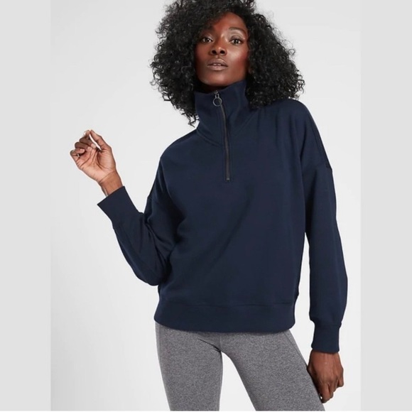 Athleta COZY KARMA 1/4 ZIP HOODIE size 
